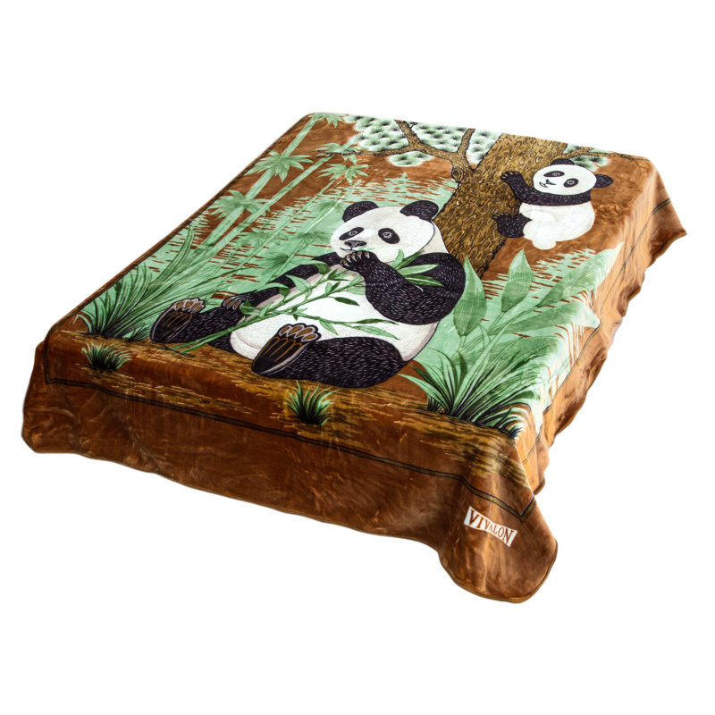 Zoomie Kids Groveland Mink Reversible Panda Blanket Wayfair